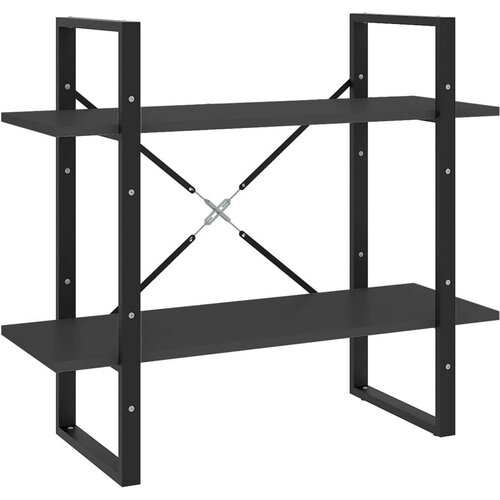 VidaXL Knjižna omara 2-nadstropna siva 80x30x70 cm iverna plo&amp;scaron;ča Slike