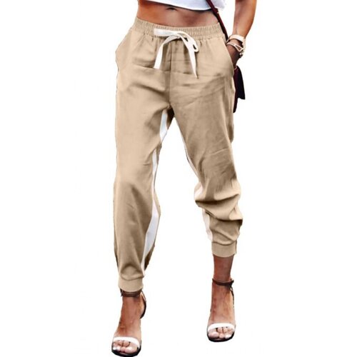 Fenzy Duge Moderne Hlače S Crtom I Gumicom U Struku Frieda, Kaki Cijene