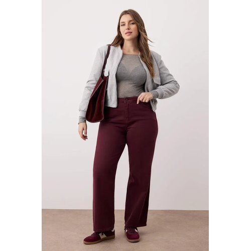 Trendyol Ženske pantalone Tbbss24Cj00050, Bordo Cene