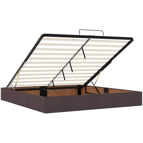  Krevet od pjene s madracem i LED-om Tamno smeđa 200 x 200 cm Slike