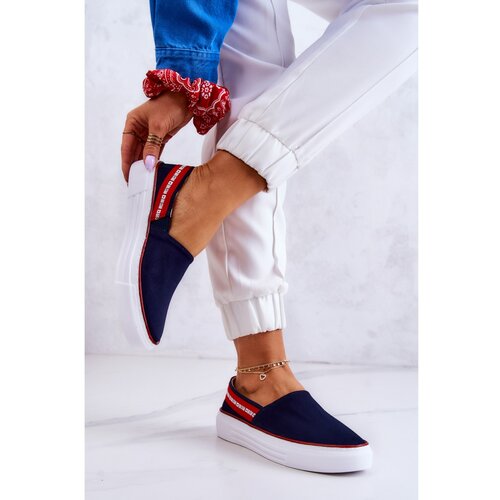 Kesi Women's Sneakers Slip On Big Star JJ276009 Navy Blue-Red Slike