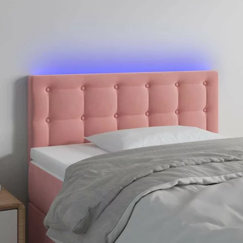  LED posteljno vzglavje roza 80x5x78/88 cm žamet, (20953905)