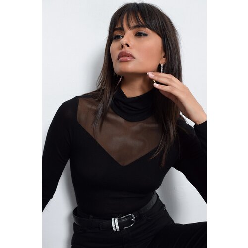 Cool & Sexy Women's Black Top Tulle Blouse Cijene