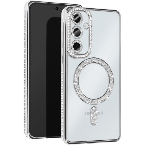 AVIZAR Diamantno ohišje za Samsung Galaxy A35 MagSafe Contour Strass, Srebrna, (5000010750) Cene