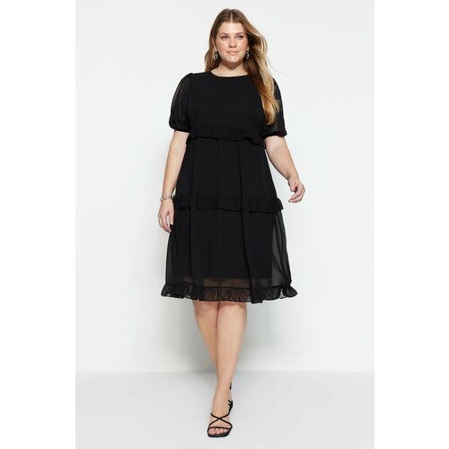 Trendyol Curve Plus Size Dress - Black - A-line Slike