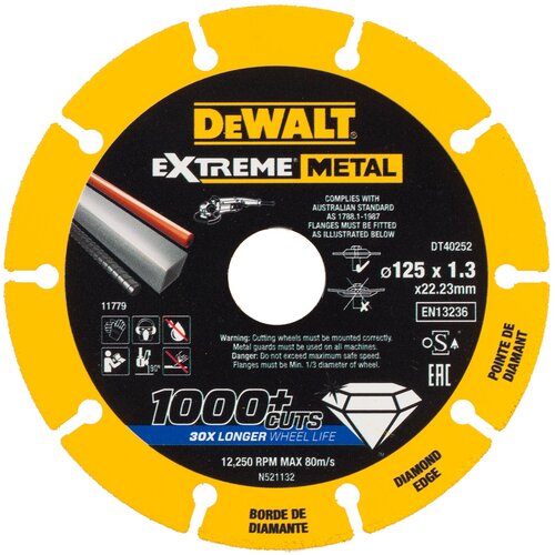 Dewalt REZNA PLOČA EXTREME METAL 125 X 22.23 X 1.3MM DT40252 Slike