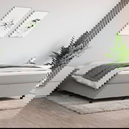 The Living Store Posteljni okvir svetlo siv 140x200 cm blago - Box Spring Posteljni Okvir, (21517387) Slike