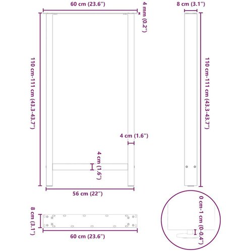  Noge stolića za kavu bijele 2 kom 60x(110-111) cm čelik Slike