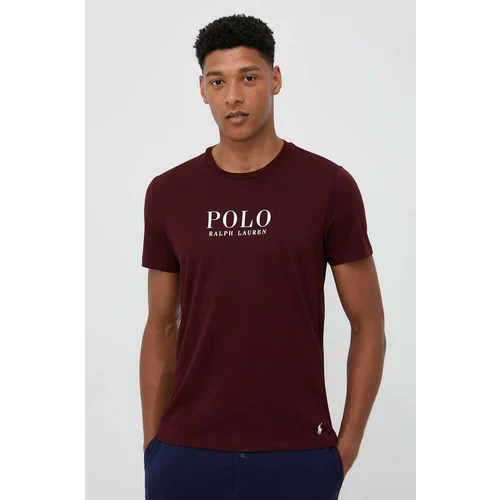 Polo Ralph Lauren Bombažen pižama t-shirt bordo barva