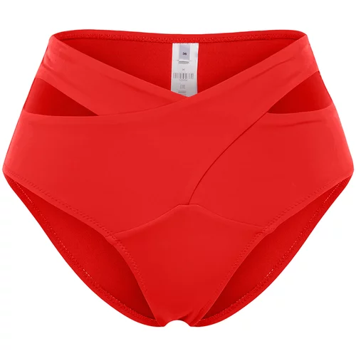 Trendyol Red Cut Out/Windowed High Waist Bikini Bottom
