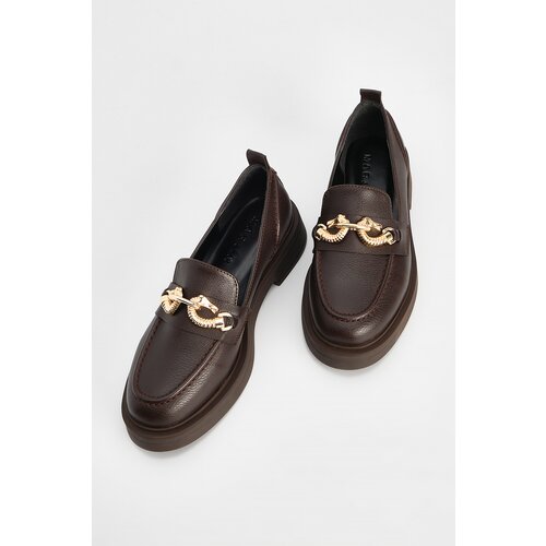 Marjin Women's Buckled Loafers Casual Shoes Tevas Brown. Slike
