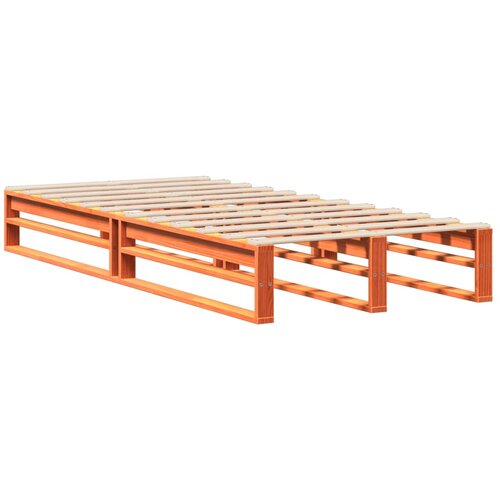 VidaXL Posteljni okvir vo&amp;scaron;čeno rjav 75x190 cm trdna borovina, (21292309) Slike