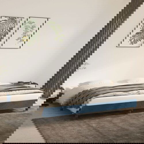 VidaXL okvir za krevet tamnoplavi 200x200 cm bar&amp;scaron;unasti Slike