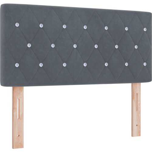 VidaXL Postelja s pomičnim vzmetenjem in blazino &amp;amp; LED Temno siva 90x190 cm Žamet Slike