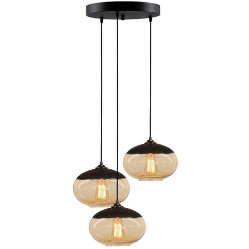 Opviq Vislica CAMINI MR crno/ mjedena, metal/ staklo, promjer 50 cm, vivisna 113 cm, podesvia visiana, duljina kabla 90 cm, 3 x E27 40 W, Camini - MR - 868 Cijene