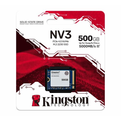 Kingston SSD disk NV3 500GB M.2 PCIe 4.0 NVMe 2230 (SNV3SM3/500G), (5000150725) Slike