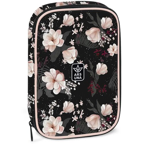 Ars Una Flowery Black vi&amp;scaron;eslojna pernica 15,5x22,5x4,5cm Slike
