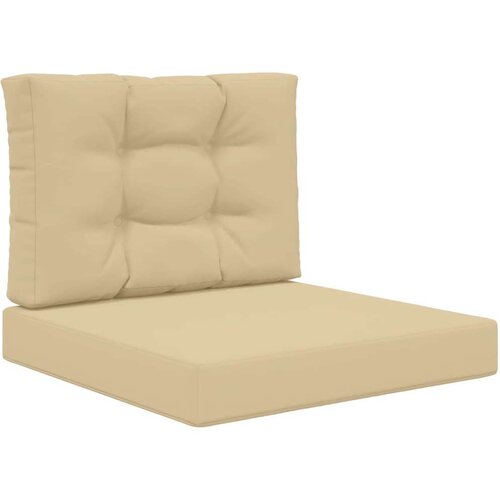  Jastuk za vanjsku sofU 2 pcs Bež Poliester - Bež 60 x 60 cm 1x sjedalo +1x naslon (3D s bartagom) Slike