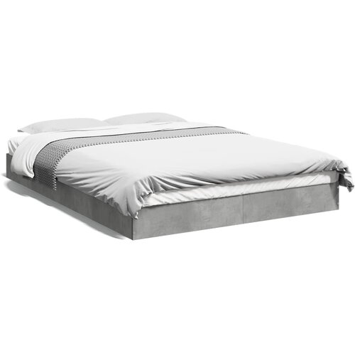 VidaXL Posteljni okvir betonsko siv 120x190 cm inženirski les Slike