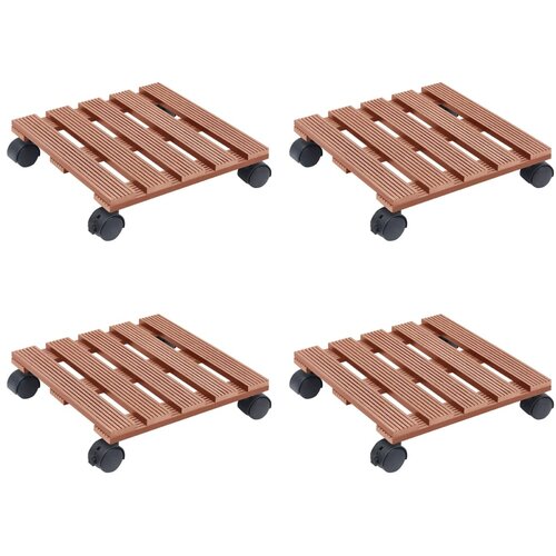 vidaXL Kolica za biljke 4 kom smeđa 30 x 30 x 7 5 cm WPC Cijene