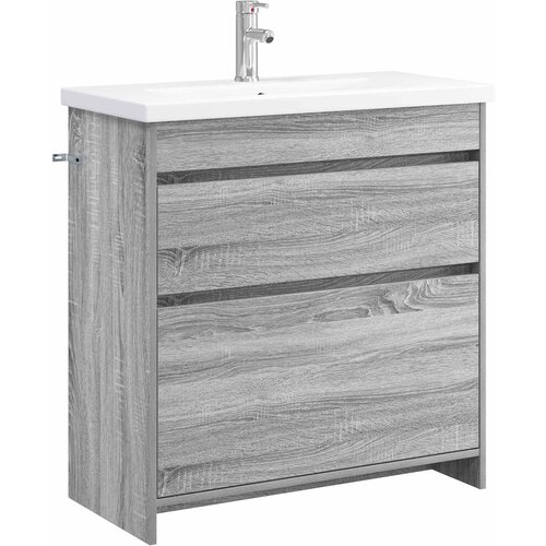 vidaXL Komplet pohi&scaron;tva za kopalnico Siva Sonoma 81 x 40 x 84,5 cm, (5000245830) Cene