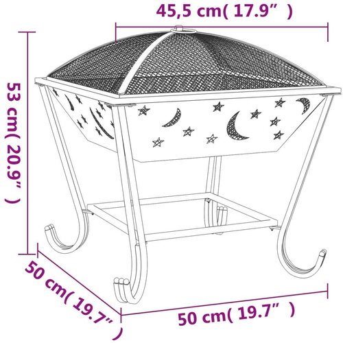 VidaXL Kuri&amp;scaron;če z grebljico 50 cm XXL jeklo Slike