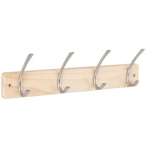 WALTECO Zidna lajsna s kukicama (D x Š x V: 450 x 80 x 130 mm, Broj kuka: 4 Kom., Drvo) Cijene