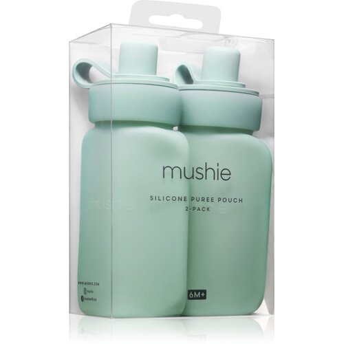 Mushie Silicone Puree Pouch ponovno punjive silikonske vrećice za ka&amp;scaron;ice Cambridge Blue 2 kom Slike