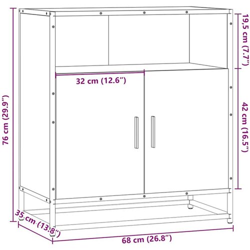 VidaXL Komoda boja hrasta sonome 68x35x76 cm konstruirano drvo Slike