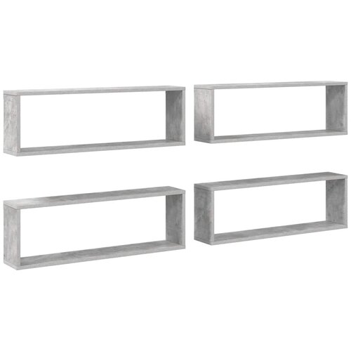 Kockaste zidne police 4 kom boja betona 80x15x26,5 cm drvene Slike