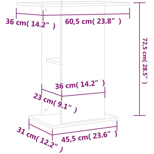 vidaXL Stalak za akvarij boja hrasta 60 5x36x72 5 cm konstruirano drvo Cijene