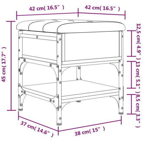  Klupa za cipele crna 42 x 42 x 45 cm od konstruiranog drva Slike