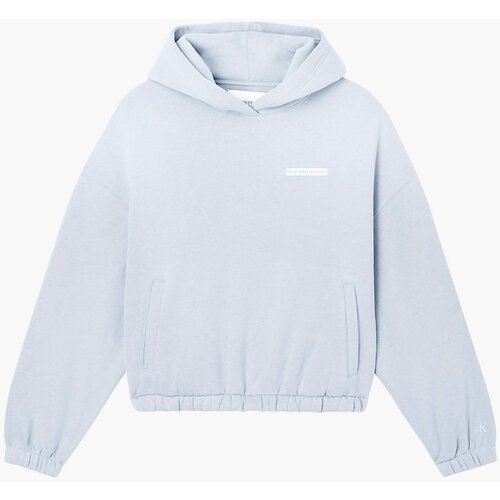 Calvin Klein Jeans Micro Flock Hoodie Pulover Modra Slike