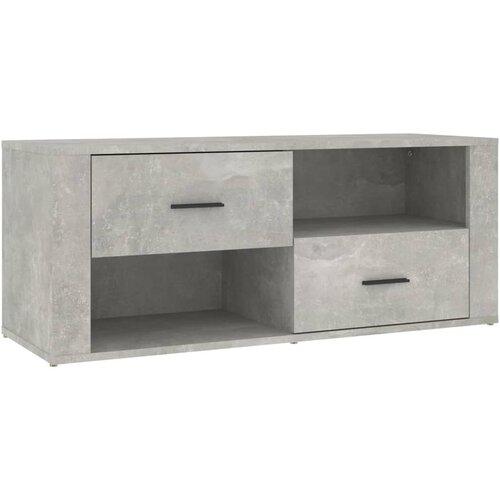 Maison Chic TV omarica - TV stojalo - Televizijska omarica betonsko siva 100x35x40 cm inženirski les, (21699461) Slike