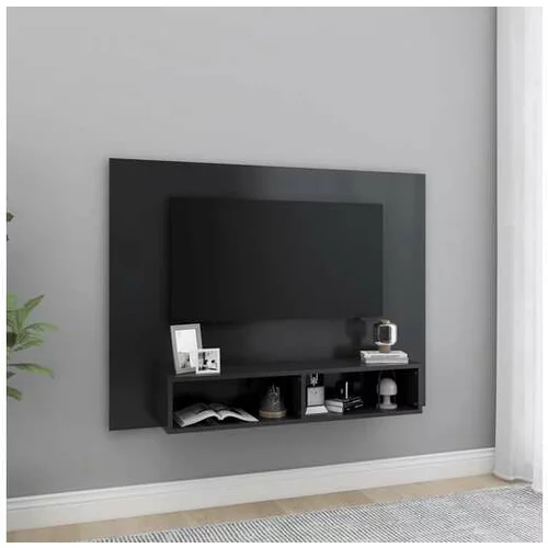  Stenska TV omarica siva 120x23,5x90 cm iverna plošča