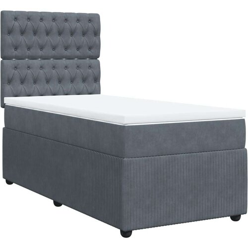 VidaXL Box spring krevet s madracem tamnosivi 90x190 cm bar&amp;scaron;unasti Slike