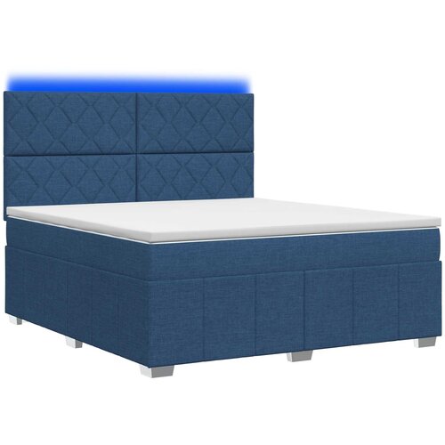  LED okvir za krevet s madracem Plava 140 x 200 cm Tkanina Slike
