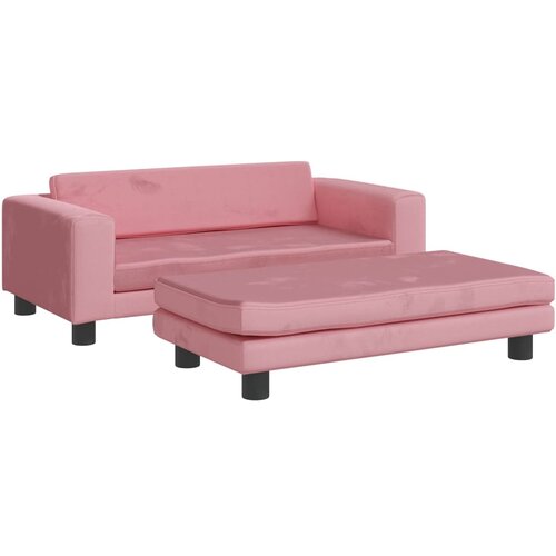 Maison Chic Otroški kavč - Otroški divan - Otroški sedež s stolčkom za noge roza 100x50x30 cm žamet, (21729692) Cene