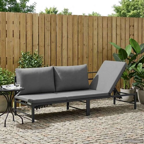  Suncobranska ležaljka za 3 osobe Crna 200 x 62 x 59 cm - s jastučićem Cijene