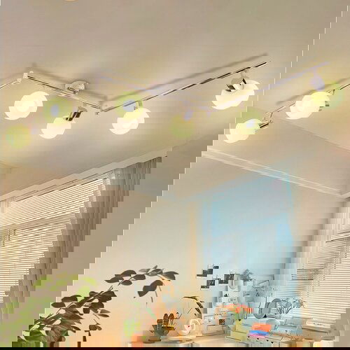 Nettlife Bela stropna svetilka E14, 6 žarnic, notranja steklena svetilka s senčnikom, nastavljiva, (22116996) Cene