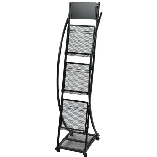 vidaXL Stalak za Časopise 40x32x131 cm Crni A4 Cijene