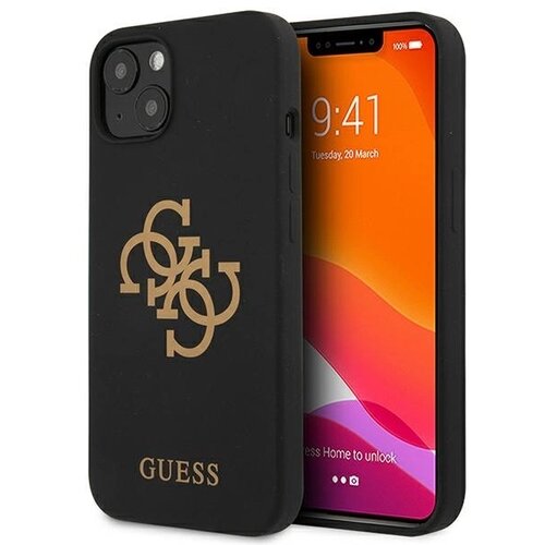 Guess GUHCP13SLS4GGBK IPHONE 13 MINI 5,4 CZARNY/BLACK HARD CASE SILICONE 4G LOGO, (21833591) Cene