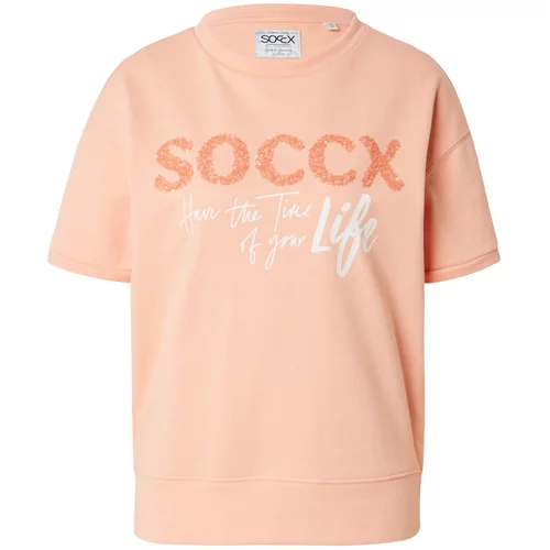 Soccx Sweater majica marelica / breskva / bijela