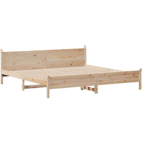 vidaXL Posteljni okvir brez vzmetnice 200x200 cm trdna borovina Cene