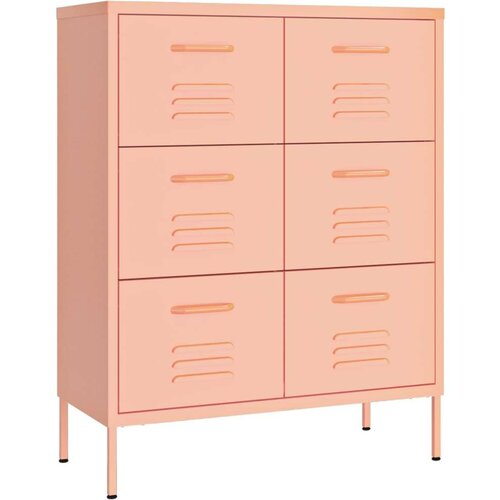 VidaXL Omarica s predali roza 80x35x101,5 cm jeklo Slike