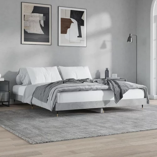  kreveta siva boja betona 160x200 cm od konstruiranog drva