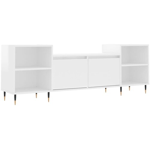 Maison Chic TV omarica - TV stojalo - Televizijska omarica visok sijaj bela 160x35x55 cm inženirski les, (21698922) Slike