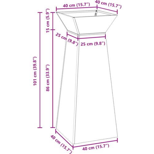 vidaXL Stalak za biljke Bijeli Metal 40 x 40 x 101 cm Dekorativni umetci Cijene