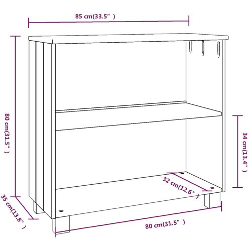  Komoda HAMAR svjetlosiva 85 x 35 x 80 cm od masivne borovine Slike