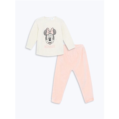LC Waikiki Minnie Mouse Printed Baby Girl T-Shirt and Tracksuit Bottom 2-Piece Set Cene